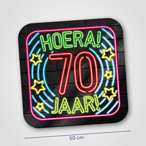 Huldeschild Neon 70 jaar Huldeschild Neon 70 jaar